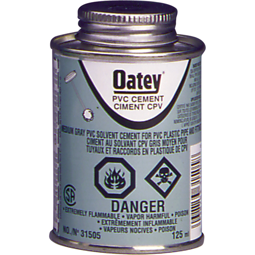 Ciment de PVC d'usage moyen, 473 ml, Canette &agrave; dessus brosse, Gris The Estey Group