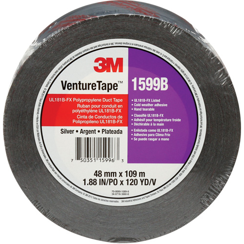 Ruban en polypropyl&egrave;ne Venture Tape 1599B, 3 mils, Argent, 48 mm (2") x 109,7 m (359,9') The Estey Group