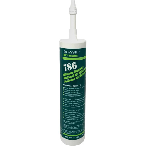 Agent d'&eacute;tanch&eacute;it&eacute; &agrave; base de silicone Dowsil 786, 300 ml, Cartouche, Blanc The Estey Group