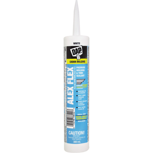 Alex Flex&reg; Premium Molding & Trim Acrylic Latex Siliconized Sealant, 300 ml, Cartridge, White The Estey Group