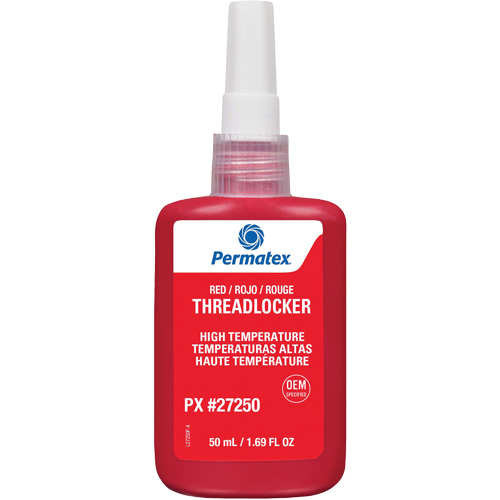Adh&eacute;sif frein-filet pour temp&eacute;ratures &eacute;lev&eacute;es, Rouge, &eacute;lev&eacute;, 50 ml, Bouteille The Estey Group