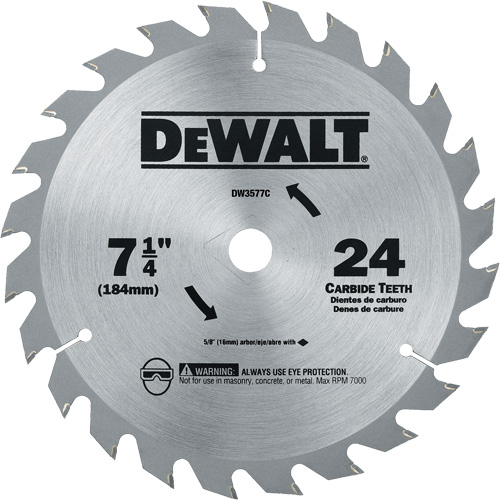 Lame de scie circulaire en carbure, 7-1/4", 24 dents The Estey Group