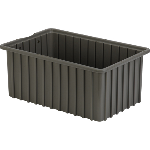 Contenants Divider Box, Poly&eacute;thyl&egrave;ne, 16,5" la x 10,9" p x 7" h, Gris The Estey Group