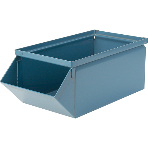 Steel Bin, 100 lbs. Cap., 7-1/2" W x 15-1/2" D x 6" H, Blue The Estey Group
