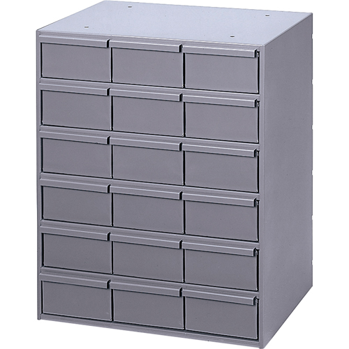 Industrial Drawer Cabinets, 18 Drawers, 17-1/4" W x 11-5/8" D x 21-1/4" H, Grey The Estey Group