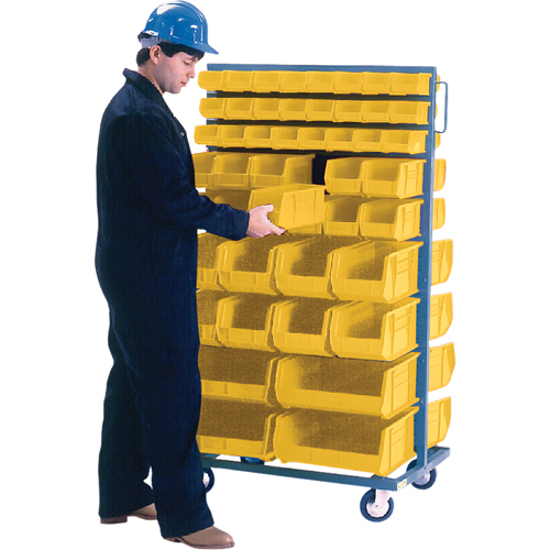 Support mobile deux c&ocirc;t&eacute;s pour bacs, &agrave; deux c&ocirc;t&eacute;s, 96 bacs, 36" la x 24" p x 63" h The Estey Group