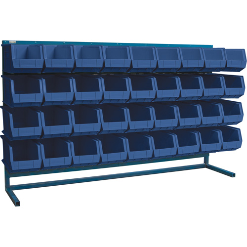 Louvered Rack with Bins, 36 Bins, 72" W x 15" D x 40" H The Estey Group