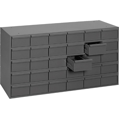 Industrial Drawer Cabinets, 30 Drawers, 33-3/4" W x 11-5/8" D x 17-3/4" H, Grey The Estey Group
