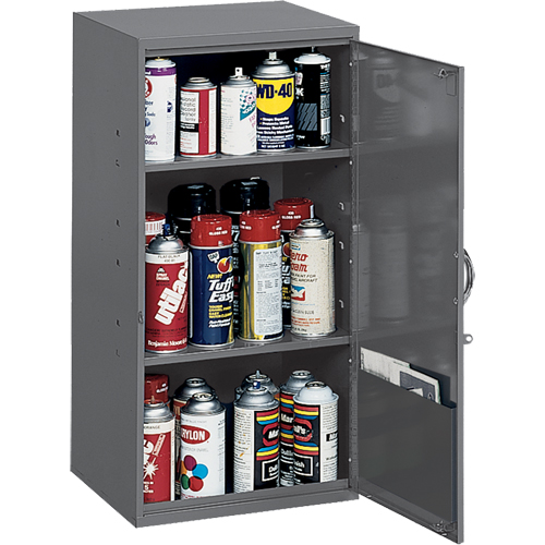 Utility Cabinet, Steel, 2 Shelves, 32-3/4" H x 19-7/8" W x 14-1/4" D, Grey The Estey Group
