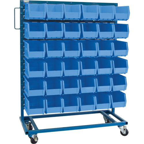 Single-Sided Mobile Bin Rack, Single-sided, 36 bins, 36" W x 16" D x 46-1/2" H The Estey Group