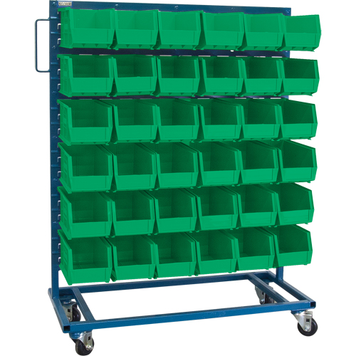 Single-Sided Mobile Bin Rack, Single-sided, 36 bins, 36" W x 16" D x 46-1/2" H The Estey Group