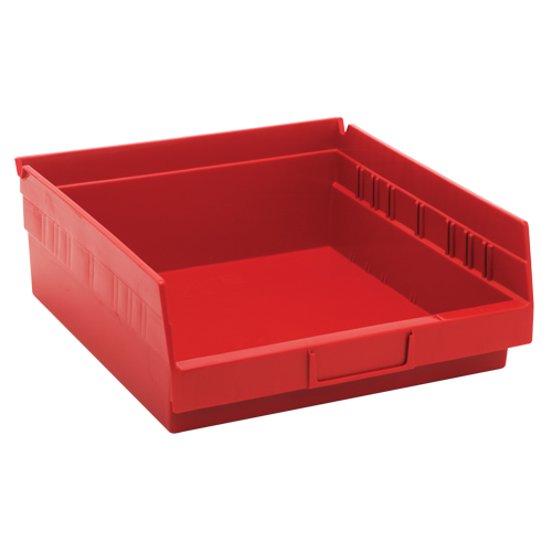 Bacs de rangement pour tablettes, 11-1/8" la x 4" H x 11-5/8" p, Rouge, Capacit&eacute; 30 lb The Estey Group