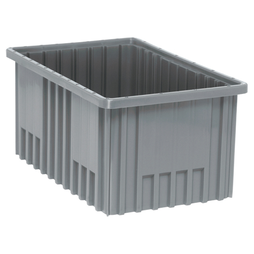Divider Box&reg; Containers, Plastic, 16.5" W x 10.9" D x 8" H, Grey The Estey Group