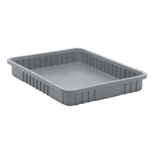 Divider Box&reg; Containers, Plastic, 22.5" W x 17.5" D x 3" H, Grey The Estey Group