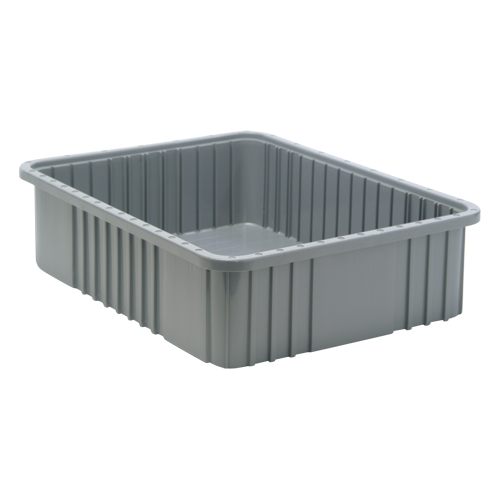 Divider Box&reg; Containers, Plastic, 22.5" W x 17.5" D x 6" H, Grey The Estey Group