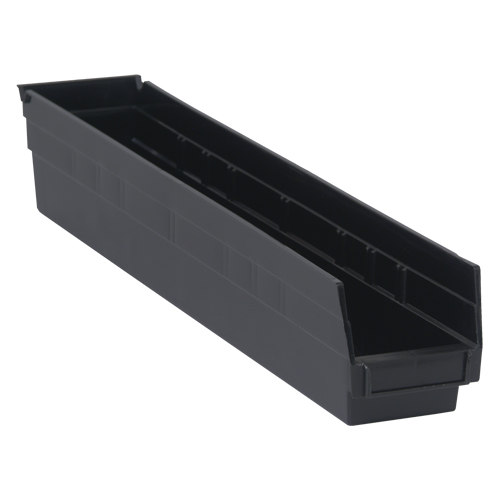 Economy Shelf Bin, 4-1/8" W x 4" H x 23-5/8" D, Black The Estey Group