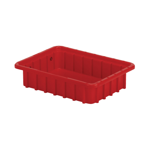 Contenants Divider Box, Poly&eacute;thyl&egrave;ne, 10,8" la x 8,3" p x 2,5" h, Rouge The Estey Group