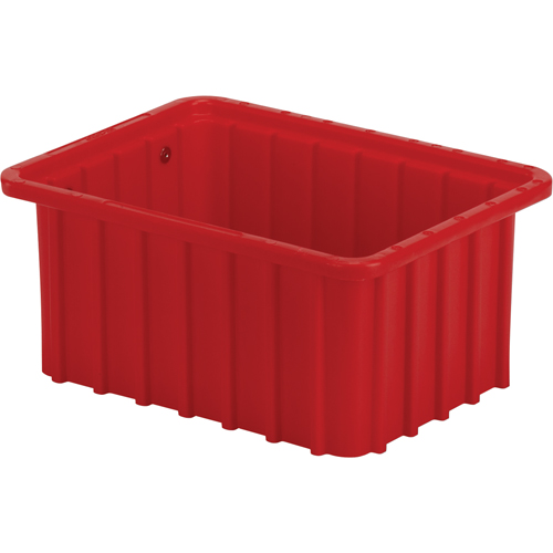 Contenant Divider Box, Poly&eacute;thyl&egrave;ne, 9,8" la x 7,3" p x 5" h, Rouge The Estey Group