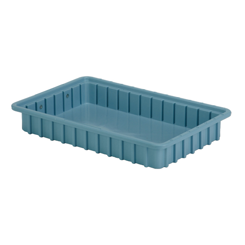 Divider Box&reg; Containers, Polyethylene, 16.5" W x 10.9" D x 2.5" H, Light Blue The Estey Group