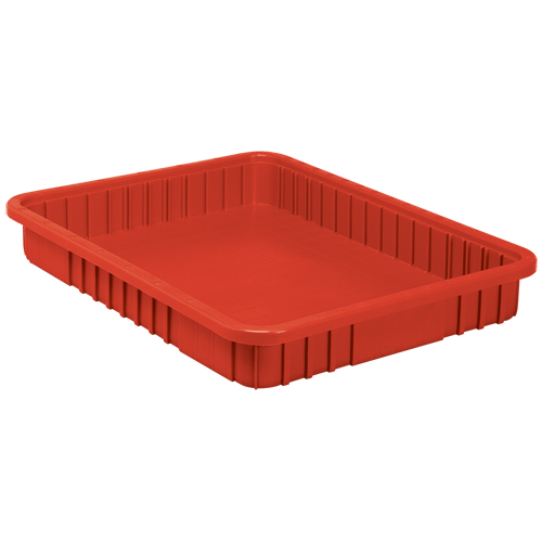 Divider Box&reg; Containers, Plastic, 22.5" W x 17.5" D x 3" H, Red The Estey Group