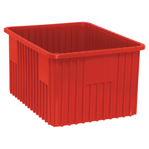 Divider Box&reg; Containers, Plastic, 22.5" W x 17.5" D x 12" H, Red The Estey Group