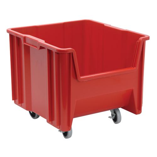 Bac g&eacute;ant mobile empilable, 12-1/2" ha x 16-1/2" la x 17-1/2" p, Capacit&eacute; de 250 lb, Rouge The Estey Group