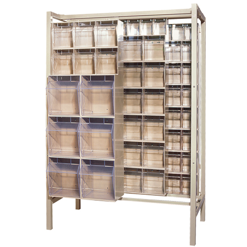 Free-Standing Tip-Out Bins Slider System, 51-1/4" W x 26" D x 77" H, 101 Drawers The Estey Group