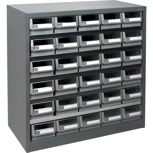 Casier robuste pour pi&egrave;ces KPC-HD, Acier galvanis&eacute;, 30 tiroirs, 34-3/5" x 15-7/10" x 34-3/5", Gris The Estey Group