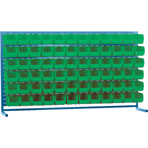 Louvered Rack with Bins, 72 Bins, 72" W x 15" D x 40" H The Estey Group