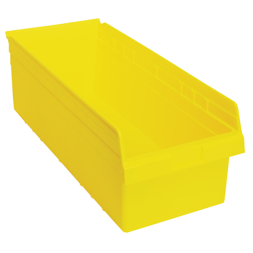 Store-Max Shelf Bins, 11-1/8" W x 8" H x 23-5/8" D, Yellow, 68 lbs. Capacity The Estey Group
