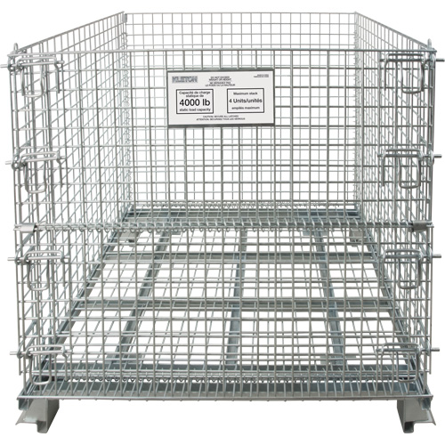 Collapsible Wire Container, 40" W x 32" D x 34" H, 4000 lbs. Capacity The Estey Group