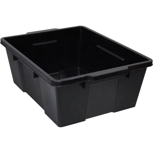 Plastic Latch Container, 15.875" W x 21" D x 7.75" H, Black The Estey Group