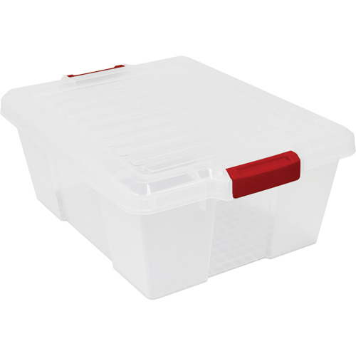 Plastic Latch Container, 15.875" W x 21" D x 7.75" H, Black The Estey Group