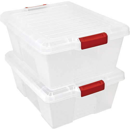 Plastic Latch Container, 15.875" W x 21" D x 7.75" H, Black The Estey Group