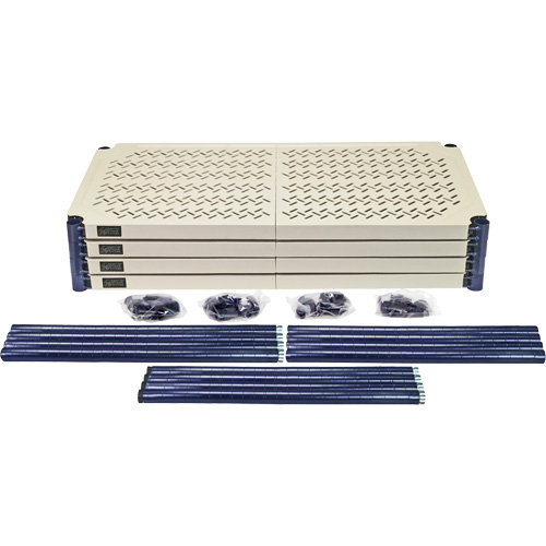 Wire Shelving Unit with Plastic Shelves, Wire Frame with Plastic Shelves, Boltless, 600 lbs. Capacity, 30" W x 72" H x 18" D The Estey Group