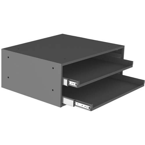 Grande glissi&egrave;re de stockage pour armoire &agrave; compartiments, Acier, 2 compartiments, 20" la x 15-15/16" p, 8-3/16" h, Gris The Estey Group