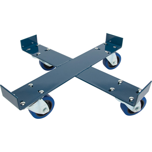 Chariot pour baril, Acier, Capacit&eacute;e 1400 lb, Diam&egrave;tre 24", Roue en &eacute;lastique bleu The Estey Group