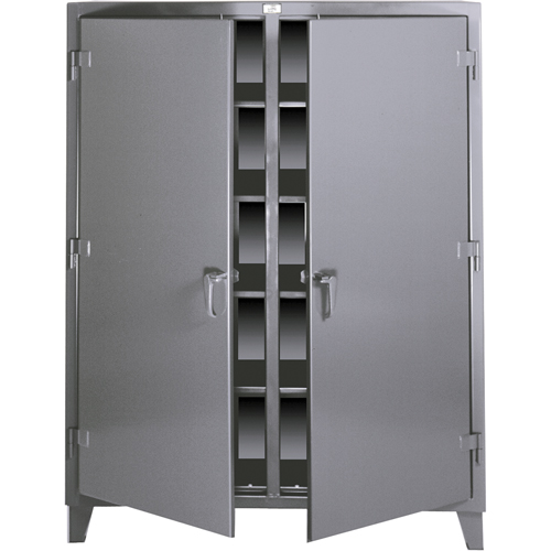 Armoires &agrave; double rangement, Acier, 8 Tablettes, 72" h x 48" la x 24" P, Gris fonc&eacute; The Estey Group