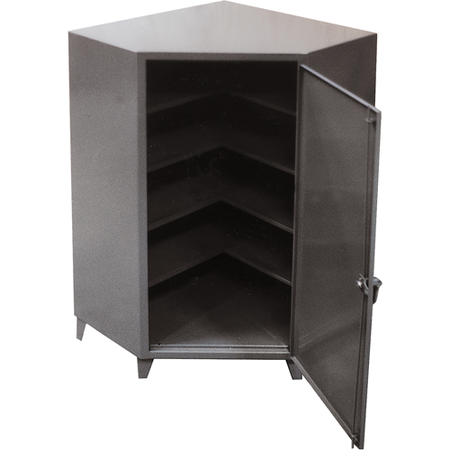 Armoires de coin, Acier, 4 Tablettes, 72" h x 48" la x 24" P, Gris The Estey Group
