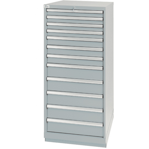 Drawer Cabinets, 12 Drawers, 28-1/4" W x 28-1/2" D x 59-1/2" H, Grey The Estey Group