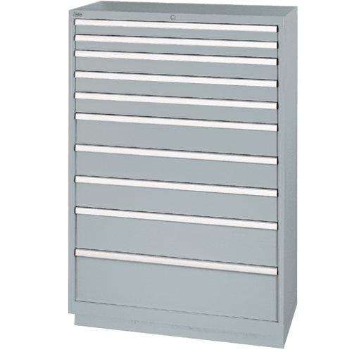 Drawer Cabinets, 10 Drawers, 40-1/4" W x 22-1/2" D x 59-1/2" H, Grey The Estey Group