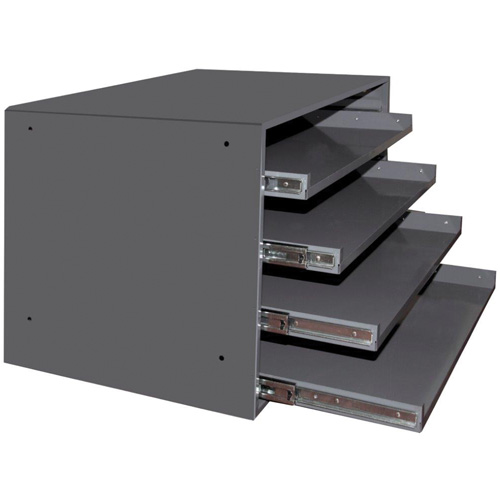 Casiers pour boîtes &agrave; compartiments, Acier, 4 compartiments, 20" la x 15-3/4" p, 15" h, Gris The Estey Group