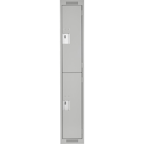 Clean Line Lockers, 2 -tier, 12" x 18" x 72", Steel, Grey, Rivet (Assembled) The Estey Group