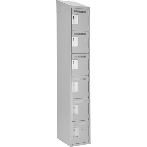 Clean Line Lockerette , 6 -tier, 12" x 18" x 78", Steel, Grey, Rivet (Assembled) The Estey Group