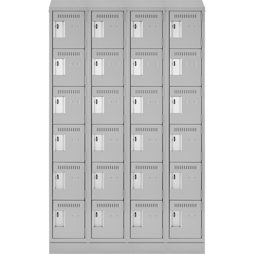 Petits casiers Clean Line, 6 niveaux, Bloc de 4, 48" x 18" x 82", Acier, Gris, Rivet (assembl&eacute;) The Estey Group
