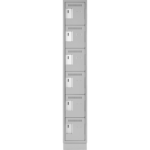 Clean Line Lockerette, 6 -tier, 12" x 18" x 76", Steel, Grey, Rivet (Assembled) The Estey Group