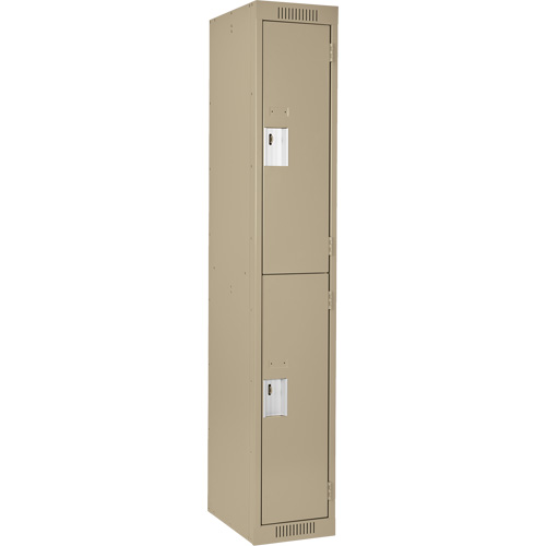 Casiers Clean Line, 2 niveaux, 12" x 18" x 72", Acier, Beige, Rivet (assembl&eacute;) The Estey Group