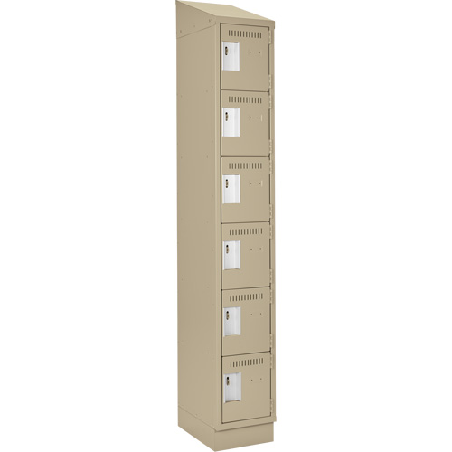 Clean Line Lockerette , 6 -tier, 12" x 18" x 82", Steel, Beige, Rivet (Assembled) The Estey Group
