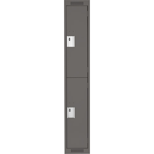 Clean Line Lockers, 2 -tier, 12" x 18" x 72", Steel, Charcoal, Rivet (Assembled) The Estey Group