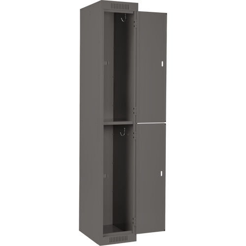 Clean Line Lockers, 2 -tier, Bank of 4, 48" x 18" x 72", Steel, Charcoal, Rivet (Assembled) The Estey Group